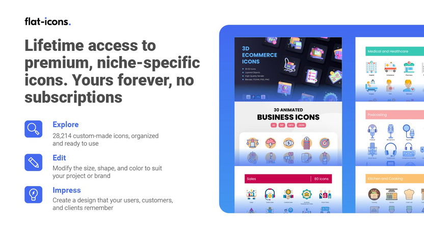 Flat Icons - 32,000+ Icons (2D, 3D, And Animated) Lifetime Deal Review
